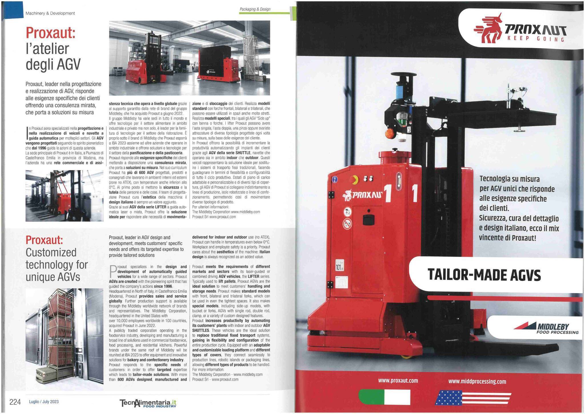 TECNALIMENTARIA: Proxaut, l’atelier degli AGV