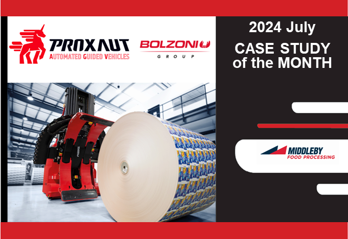 In PROXAUT’s catalog, stands out a BOLZONI clamp photo. This dedicated clamp is showcased in the brochure because it represents a truly unique application—a model of AGV (Automated Guided Vehicle) with significant commercial interest. The AGV in question belongs to a facility that stands as one of PROXAUT’s flagship productions.