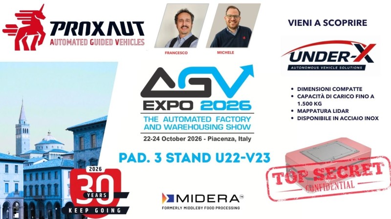  AGV Expo 2026: PROXAUT presenta UNDER-X, il nuovo AGV compatto per flotte intelligenti 