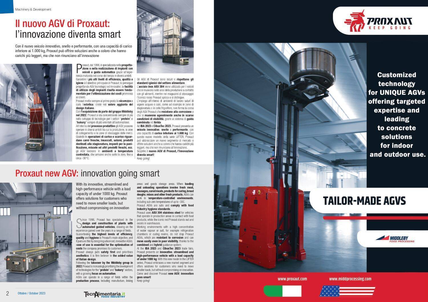 TECNALIMENTARIA: Proxaut, l’atelier degli AGV