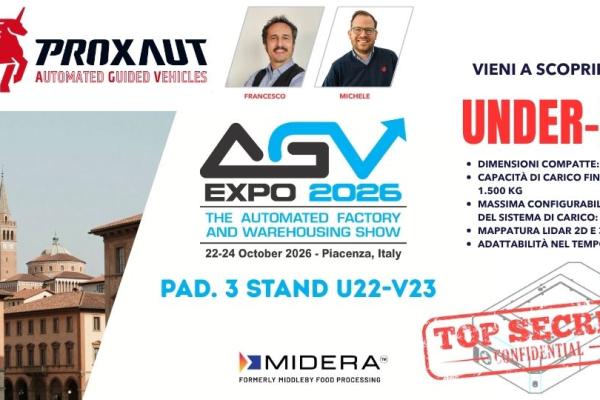 AGV Expo 2026: PROXAUT presenta UNDER-X, il nuovo AGV compatto per flotte intelligenti